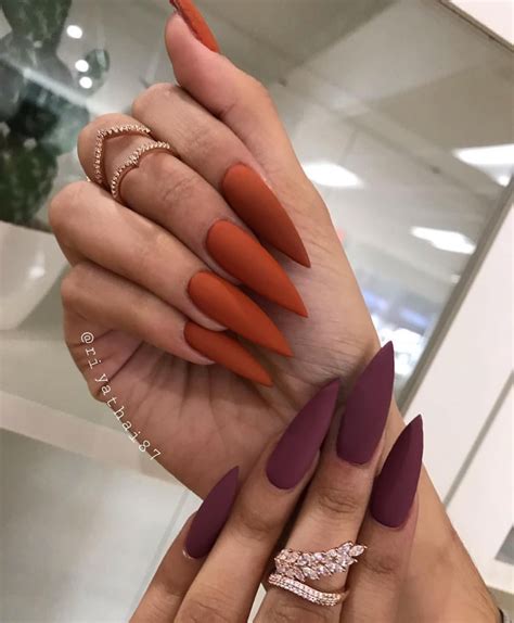 fall stiletto nail designs|More.